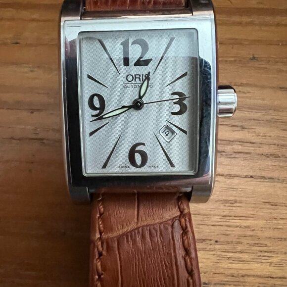 Oris Miles Rectangular Stainless Steel Watch; silver dialand hardly worn - Picture 3 of 7